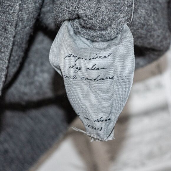 Raquel Allegra Women's Distroyed ripped 100% Cashmere Sweater in Gray sz 3 - Picture 8 of 13